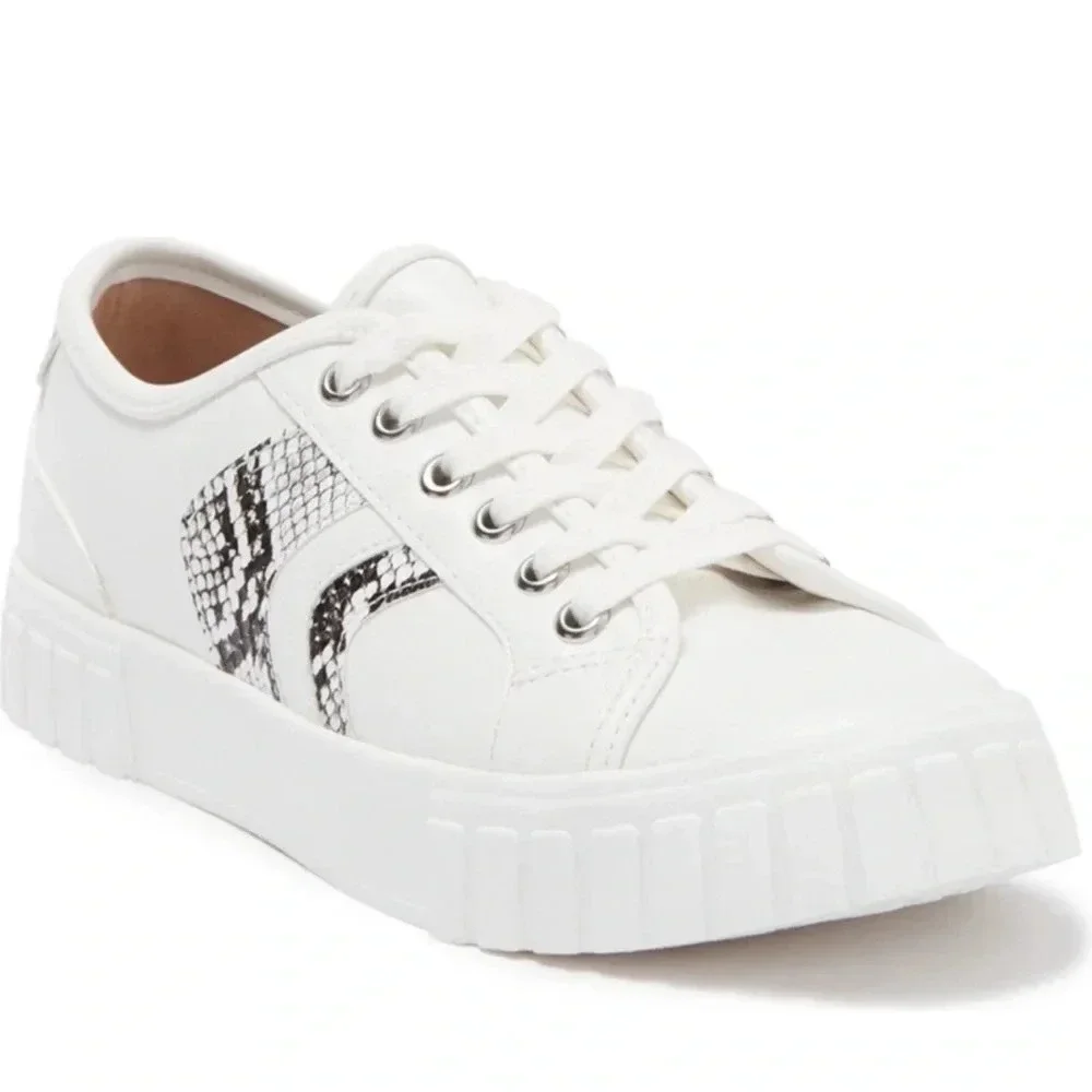 New DV By Dolce Vita Dwella Snake Embossed Low Top sneakers arrow lug platform